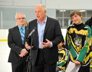 Adam and his son, Tyler, with Governor Quinn